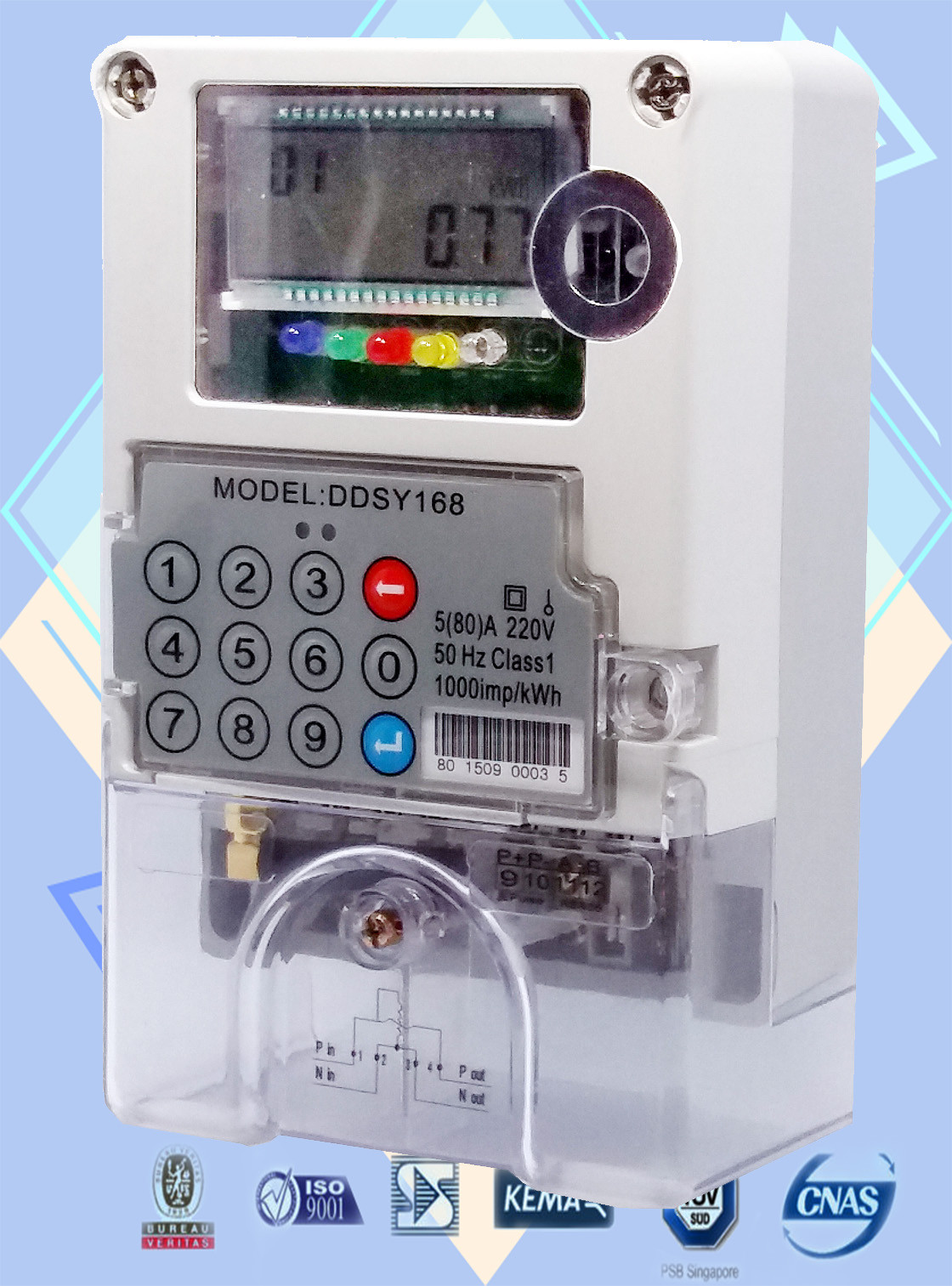 Limit Load Control jednofazowy licznik watowy IP54 Prepaid Electricity Meters